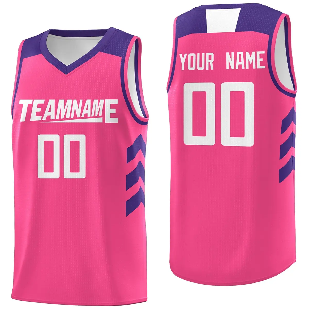 Pink Purple-White Classic Mesh Basketball Jersey