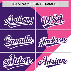 Pink Purple-White Color Block Half Heart Baseball Jersey 3