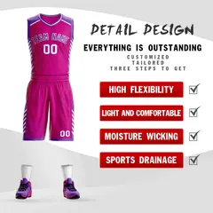 Pink Purple-White Graffiti Bar Element Basketball Jersey 2