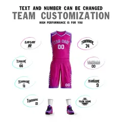 Pink Purple-White Graffiti Bar Element Basketball Jersey 4