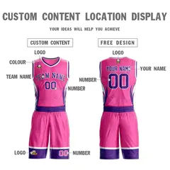 Pink Purple-White Graffiti Lightning Basketball Jersey 3