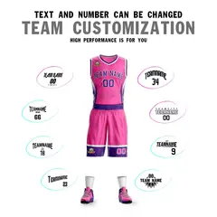Pink Purple-White Graffiti Lightning Basketball Jersey 4