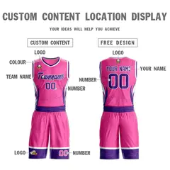Pink Purple-White Graffiti Lightning Basketball Jersey 3