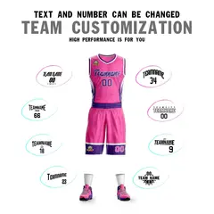 Pink Purple-White Graffiti Lightning Basketball Jersey 4