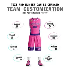 Pink Purple-White Graffiti Lightning Basketball Jersey 4