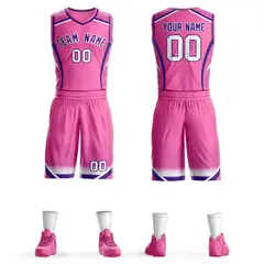 Pink Purple-White Graffiti Points Element Basketball Jersey
