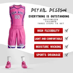 Pink Purple-White Graffiti Points Element Basketball Jersey 2
