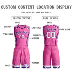 Pink Purple-White Graffiti Points Element Basketball Jersey 3