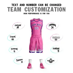 Pink Purple-White Graffiti Points Element Basketball Jersey 4