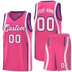 Pink Purple-White Ribbon Pattern Basketball Kits