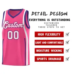 Pink Purple-White Ribbon Pattern Basketball Kits 2