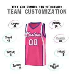 Pink Purple-White Ribbon Pattern Basketball Kits 4