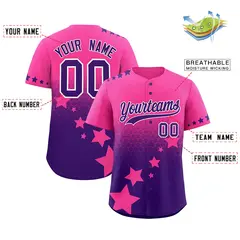 Pink Purple White Rising Stars Gradient Baseball Jersey 2