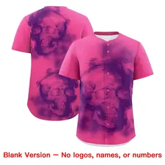 Pink Purple White Skeleton Graffiti Baseball Jersey 8