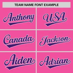 Pink Purple-White Stripe Raglan Two-Button Softball Jersey 3