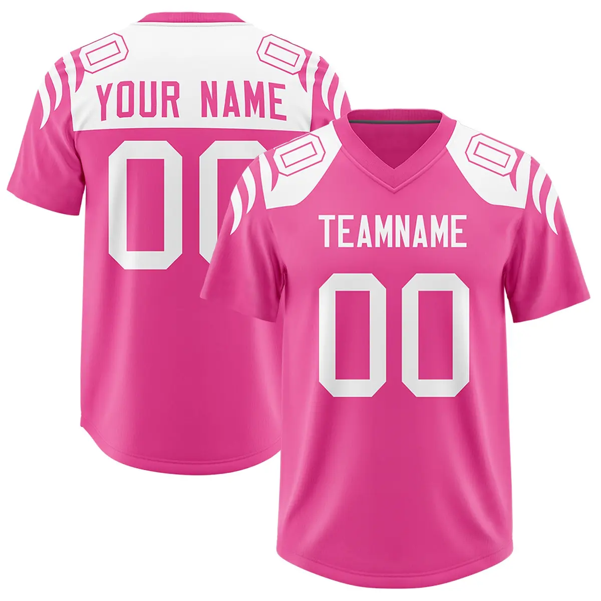 Pink Raglan Sleeves Football Jersey