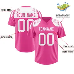 Pink Raglan Sleeves Football Jersey 2
