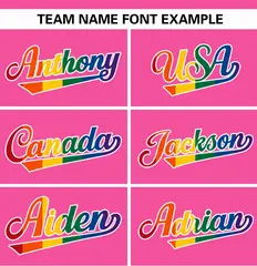 Pink Rainbow Pride Month Raglan Sleeves Baseball Jersey 3