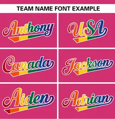 Pink Rainbow Pride Month Raglan Sleeves Baseball Jersey 3