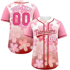 Pink Red Cherry Blossom Graffiti Baseball Jersey