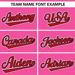 Pink Red Gradient Ribbed Authentic Baseball Jersey 3