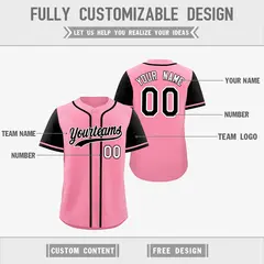 Pink Reversible Raglan Baseball Jersey 3