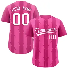 Pink Rose Red Blade Pattern Raglan Baseball Jersey 1