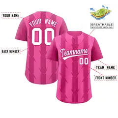 Pink Rose Red Blade Pattern Raglan Baseball Jersey 2