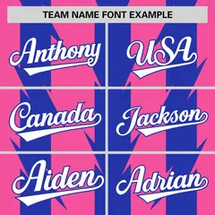 Pink Royal Blade Pattern Raglan Baseball Jersey 3
