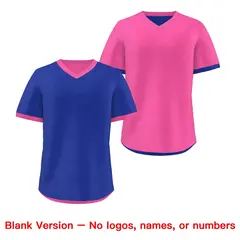 Pink Royal Blue Reversible Pullover Baseball Jersey 9