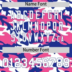 Pink Royal Blue White Camo Gradient Fashion Baseball Jersey 4