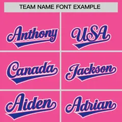 Pink Royal Color Block Authentic Baseball Jersey 3