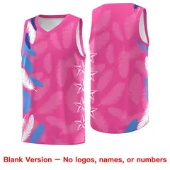 Pink Royal Feather Series Graffiti Pattern Basketball Jersey 6
