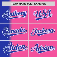 Pink Royal Gradient Pinstripe Baseball Jersey 3