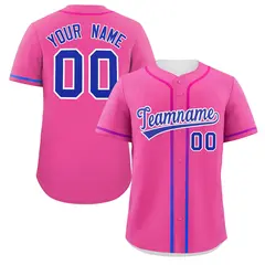 Pink Royal Gradient Ribbed Authentic Baseball Jersey 1