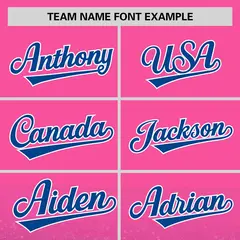 Pink Royal Gradient Sparkle-Effect Authentic Baseball Jersey 3