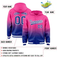 Pink Royal Gradient Varsity Full-Snap Letterman Jacket Hoodie 4