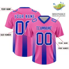 Pink Royal Gradient Vertical Stripe Fashion Football Jersey 2