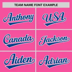 Pink Royal Horizontal Stripe Pullover Baseball Jersey 3