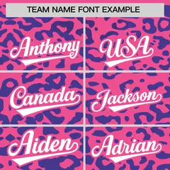 Pink Royal Leopard Print Baseball Jersey 3