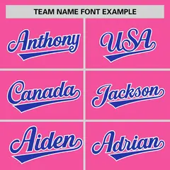 Pink Royal Pinstripe Raglan Baseball Jersey 3