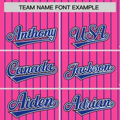 Pink Royal Pinstripe Raglan Varsity Letterman Baseball Jacket 3