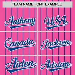 Pink Royal Pinstripe Two-Tone Authentic Baseball Jersey 3