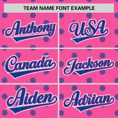 Pink Royal Polka Dot Graffiti Authentic Baseball Jersey 3