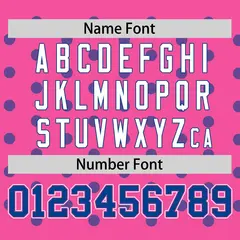 Pink Royal Polka Dot Graffiti Authentic Baseball Jersey 4