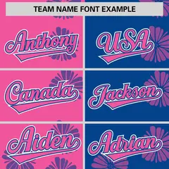 Pink Royal Split Flower Graffiti Authentic Baseball Jersey 3