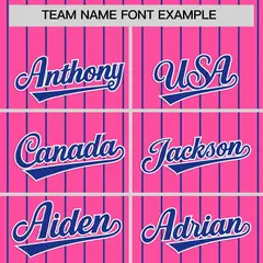 Pink Royal Stripe Raglan Sleeves Fashion Baseball Jersey 3