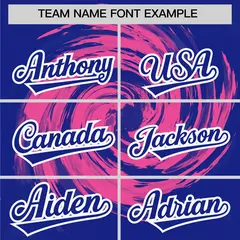 Pink Royal Swirl Graffiti Baseball Jersey 3