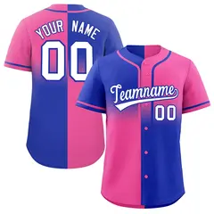 Pink Royal Symmetrical Gradient Authentic Baseball Jersey 1