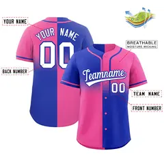 Pink Royal Symmetrical Gradient Authentic Baseball Jersey 2